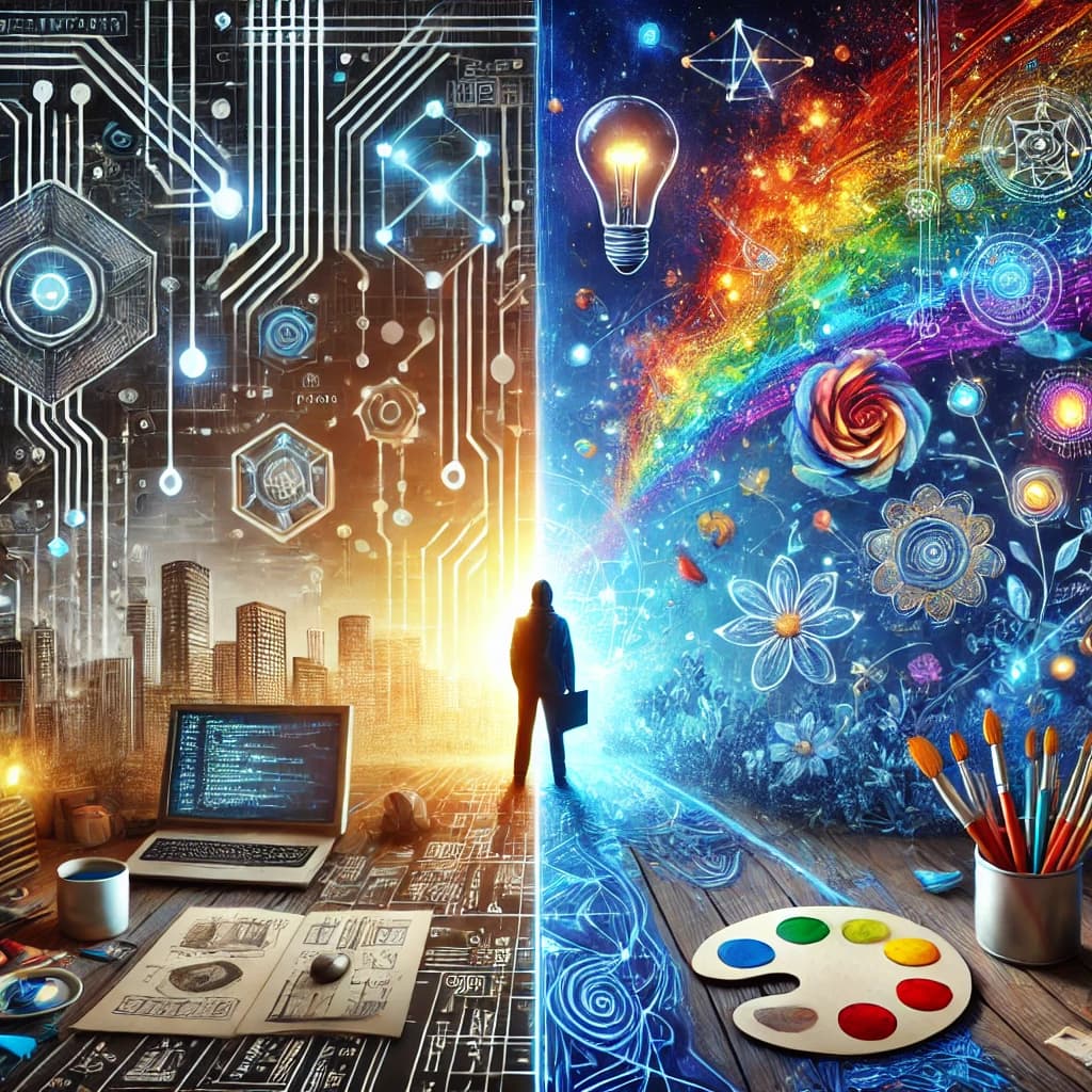 Abstract illustration of debugging between science & art