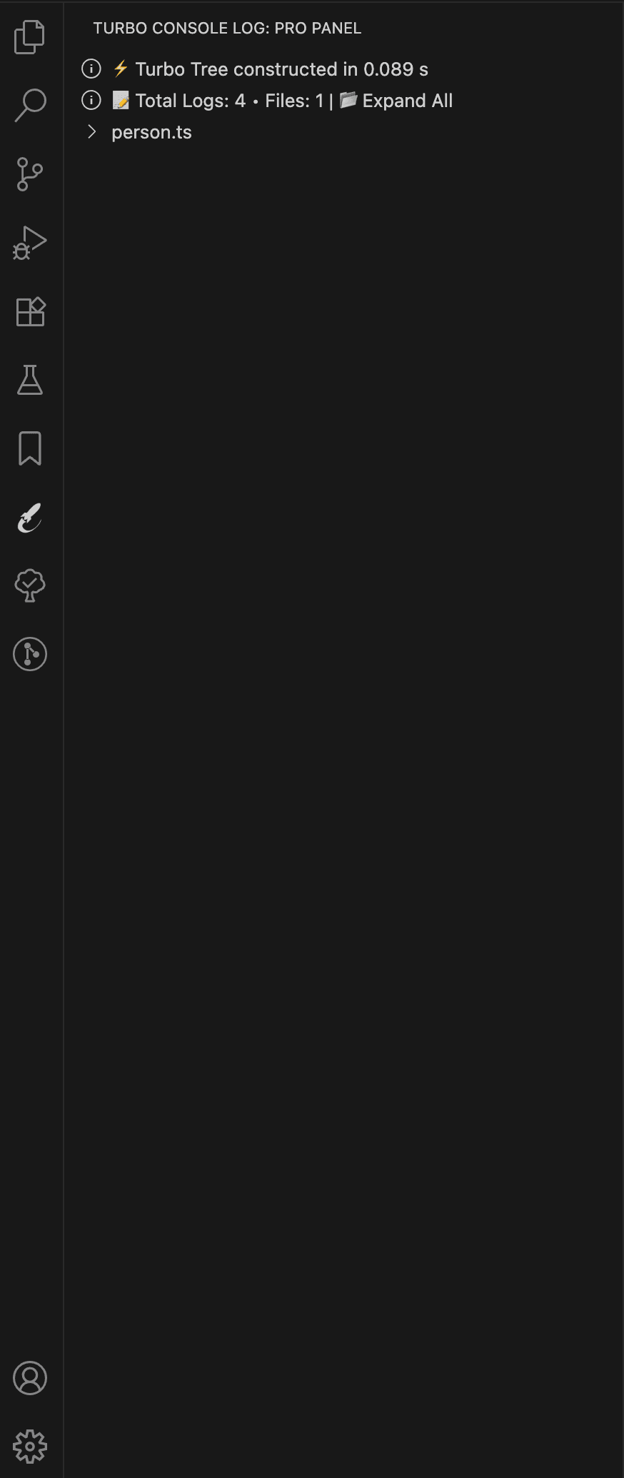 Turbo panel on primary sidebar