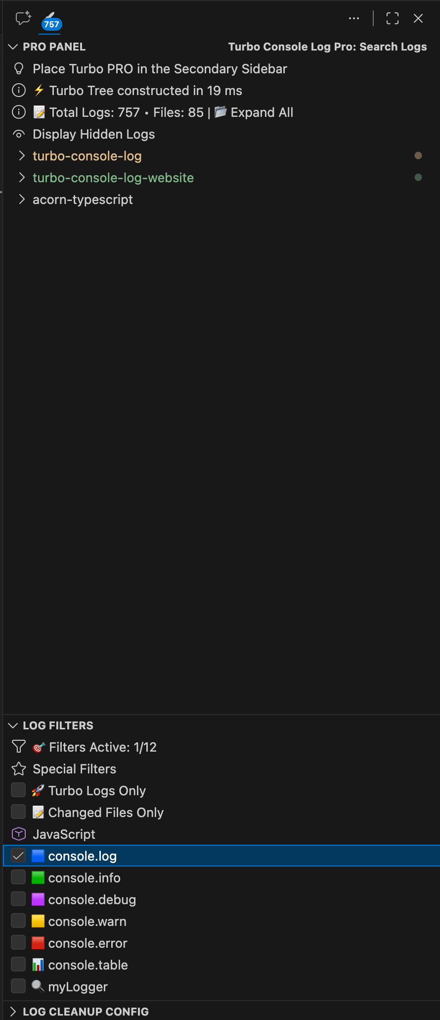 v3.16.0: Log Count Badge 💯 | Turbo Console Log - JavaScript TypeScript ...